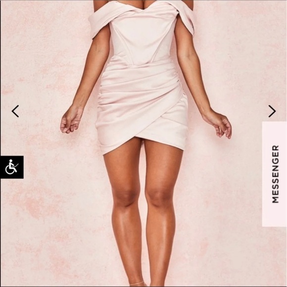 House Of CB 'Coraline' Blush Satin Corset Dress - Picture 8 of 15